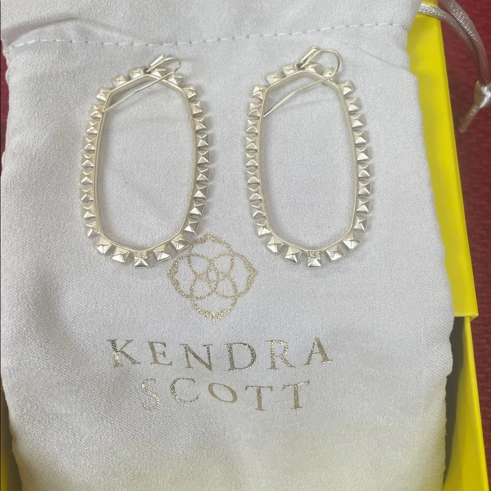 Kendra Scott Gold and Silver Crystal Earrings - Picture 2 of 2